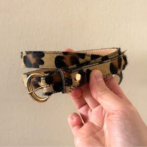 Marlon Genuine Leather Euro Pony Leopard Leather Belt